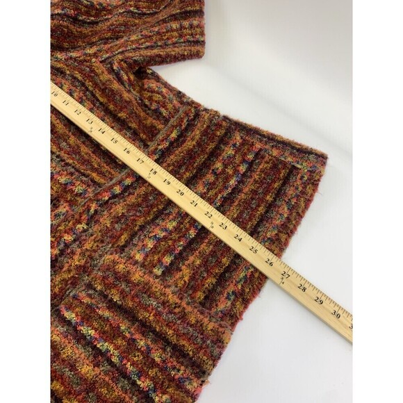 BOGO Canvasbacks Plush Knit Jacket Multi Stripe Pattern Button Shoulder Pads L - Picture 13 of 14